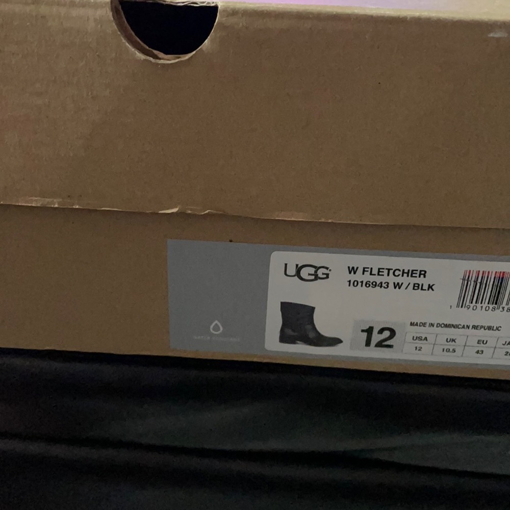Ugh black leather boots size 12